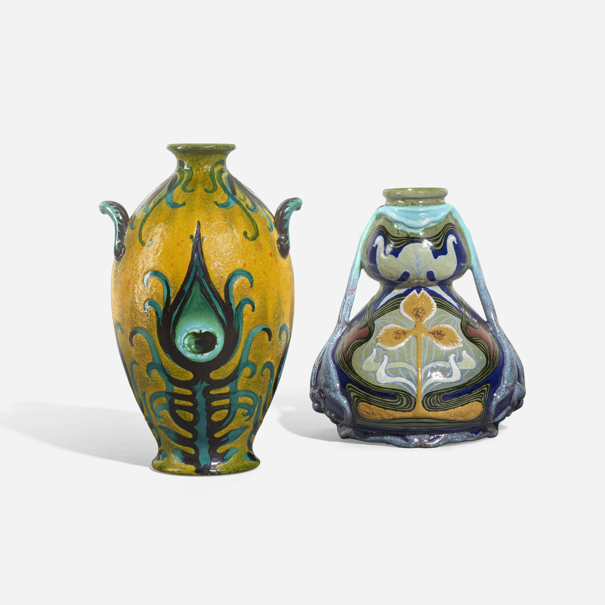 380: ROYAL BONN, Ruysdael vases, set of two < Keramics & Rookwood 
